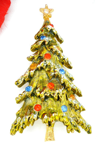 ART Christmas Tree Brooch