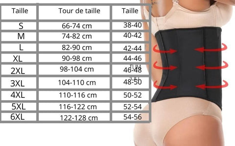 Guide des tailles corset gaine amincissant - My féerie