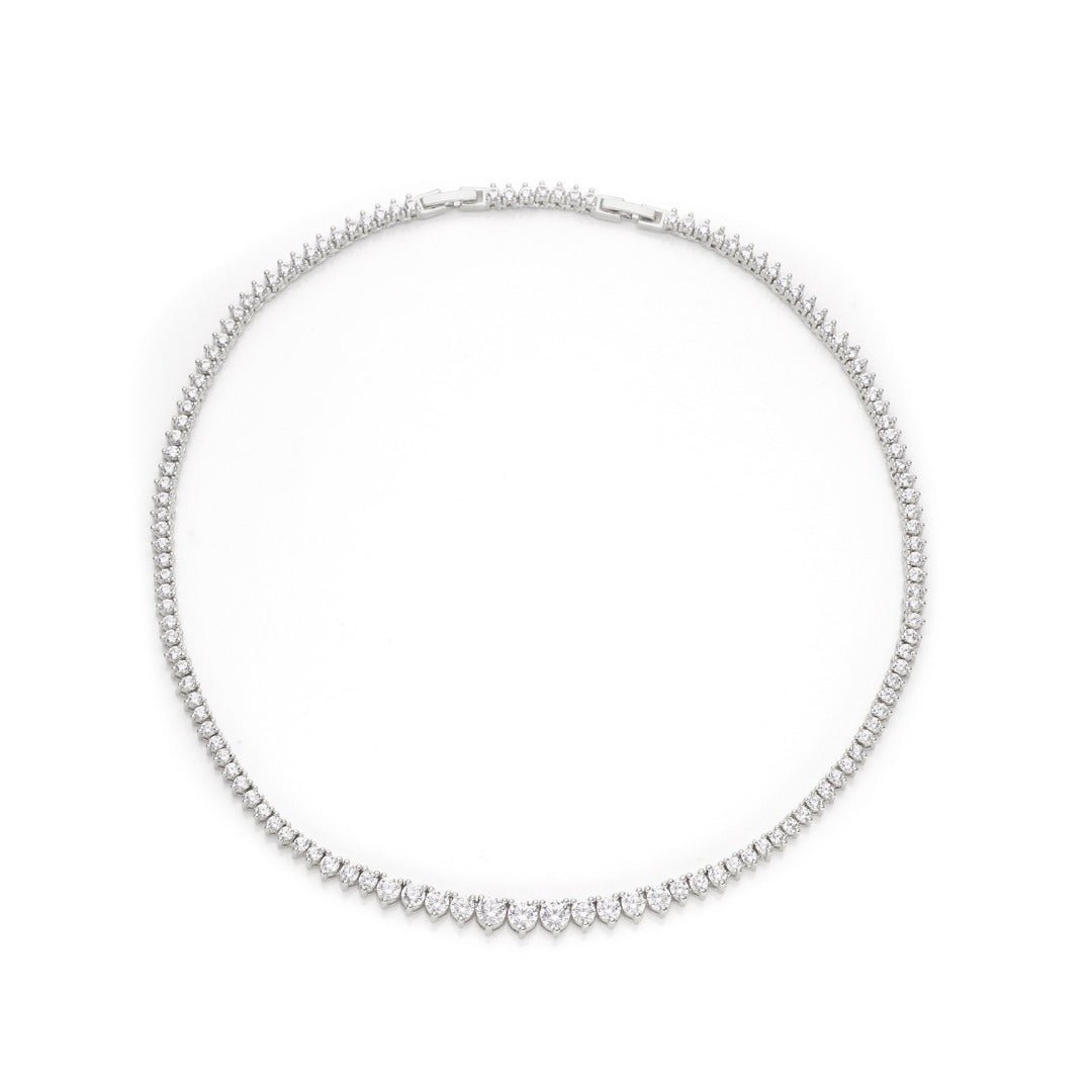 The Princess - Graduated 3 Prong Tennis Necklace - NOA Jewels product image