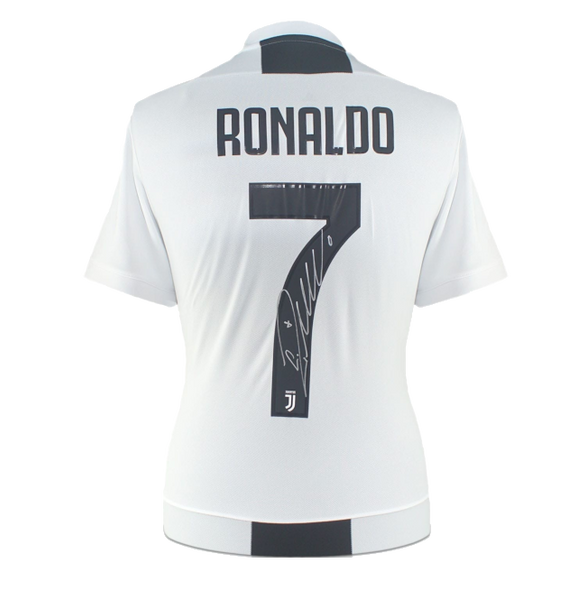 Maillot Domicile Juventus Turin 2018 19 Dédicacé Par Cristiano Ronaldo