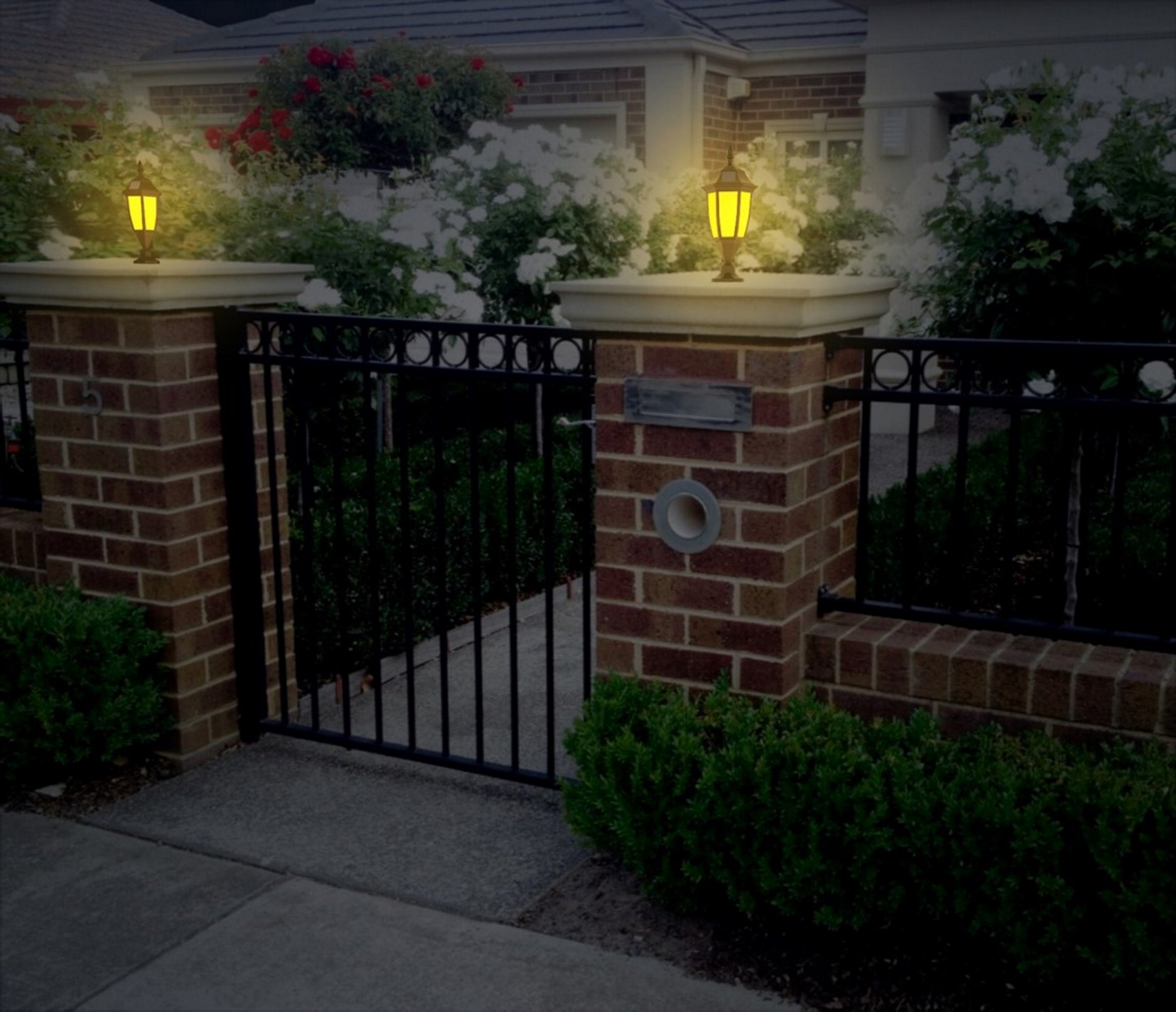 solar lights for brick walls