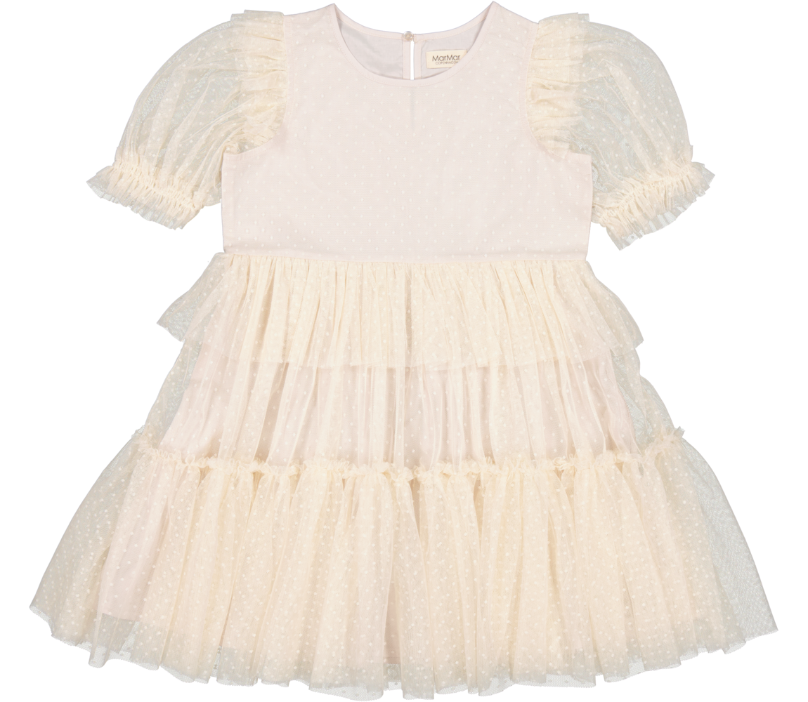 Se MarMar Doth Tulle Dotty Dress - Vanilla - 92/98 cm / 2-3 år hos Luxbaby.dk