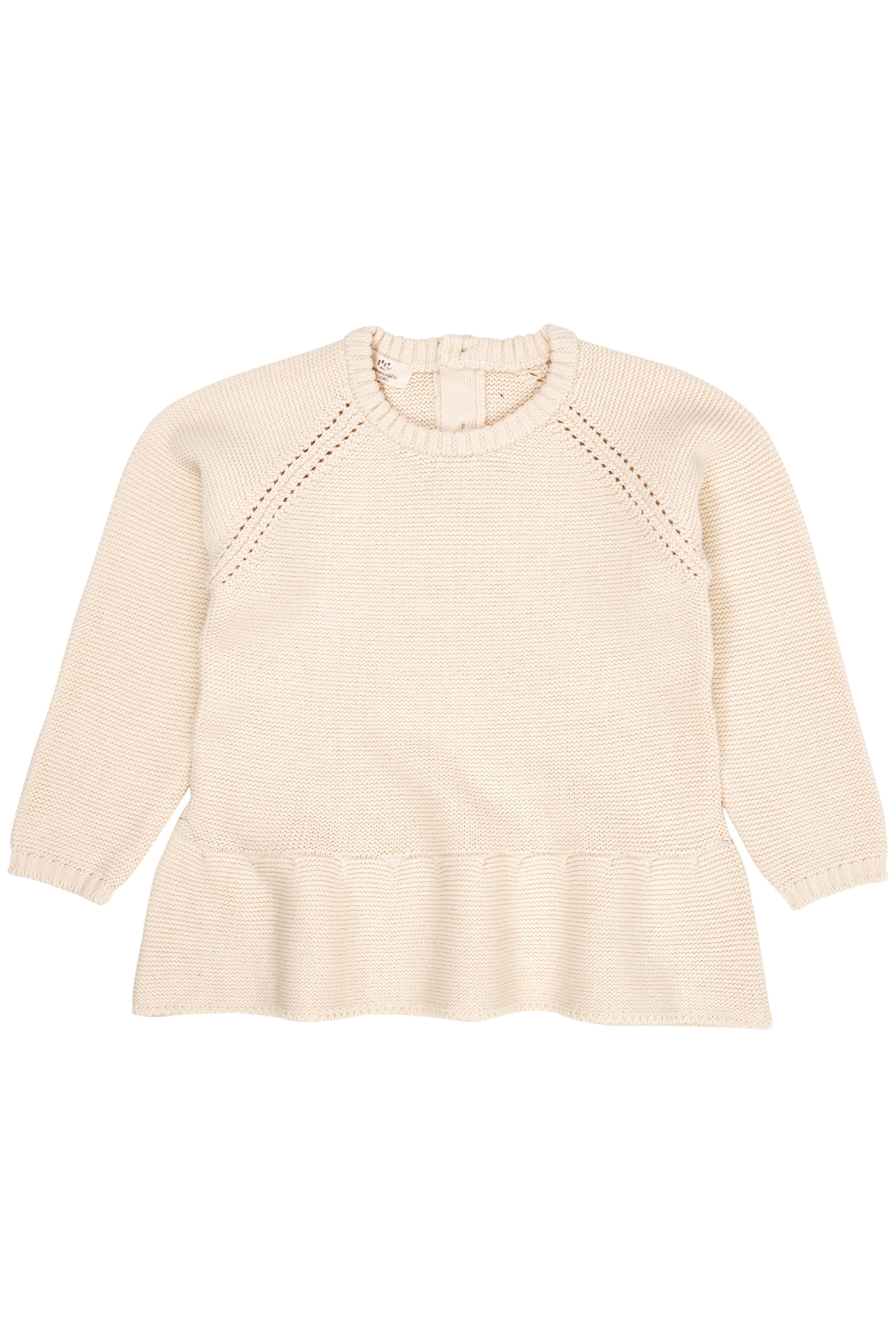 Se Copenhagen Colors Strik Bluse med flæse - Cream - 80 cm hos Luxbaby.dk