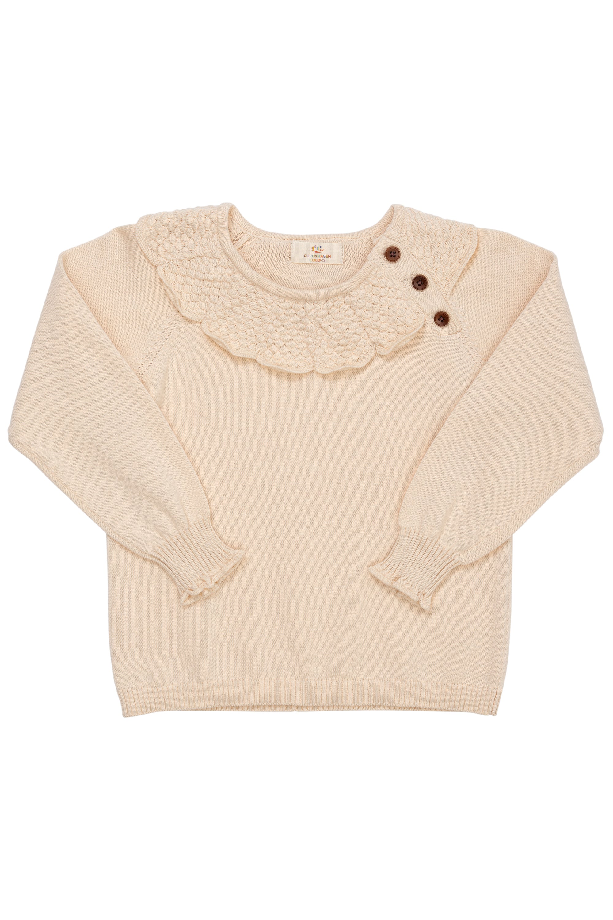 Se Copenhagen Colors Margueritte Strik Bluse - Cream - 80 cm hos Luxbaby.dk