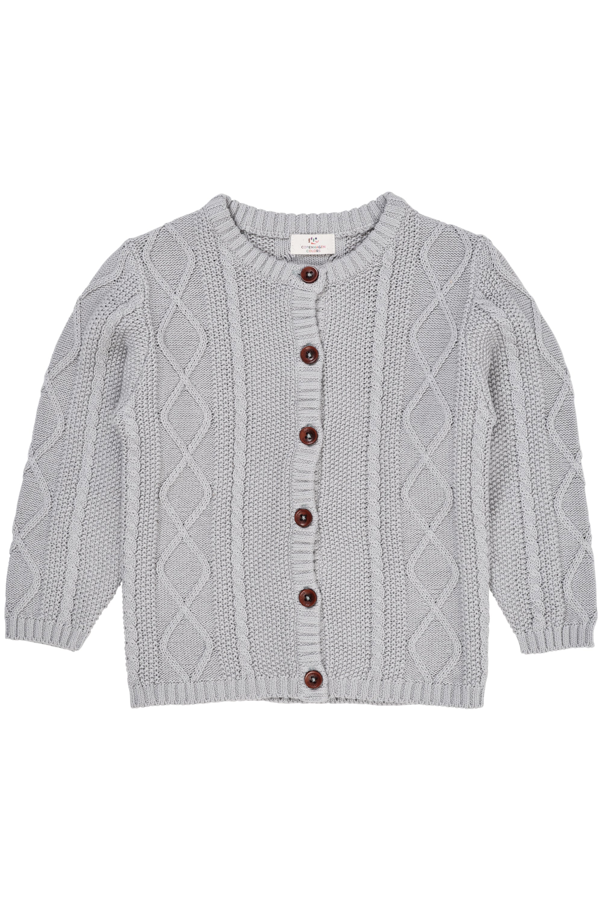 Billede af Copenhagen Colors Strik Cardigan - Dusty Blue - 50 cm