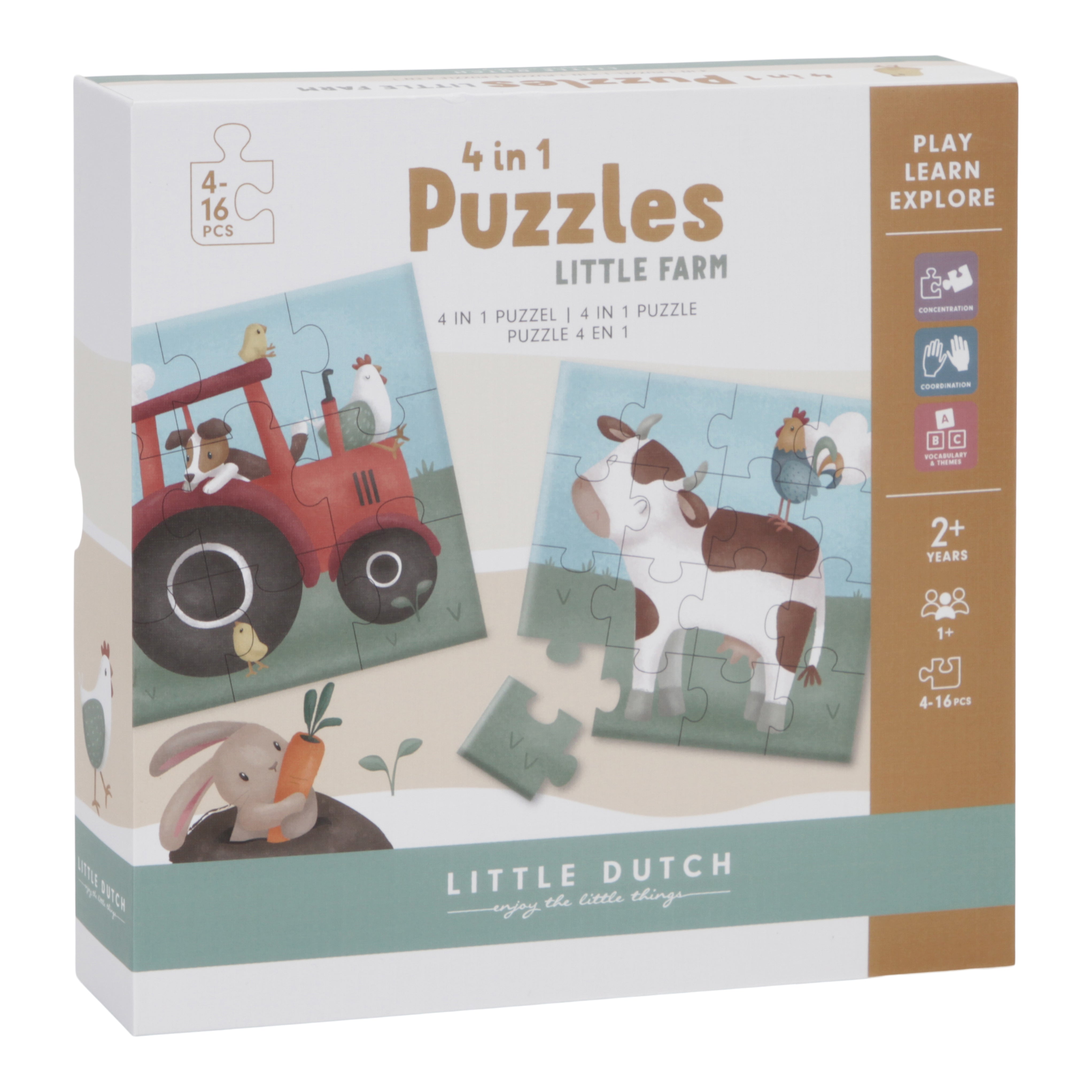 Se Little Dutch Puslespil 4-i-1 - Little Farm hos Luxbaby.dk