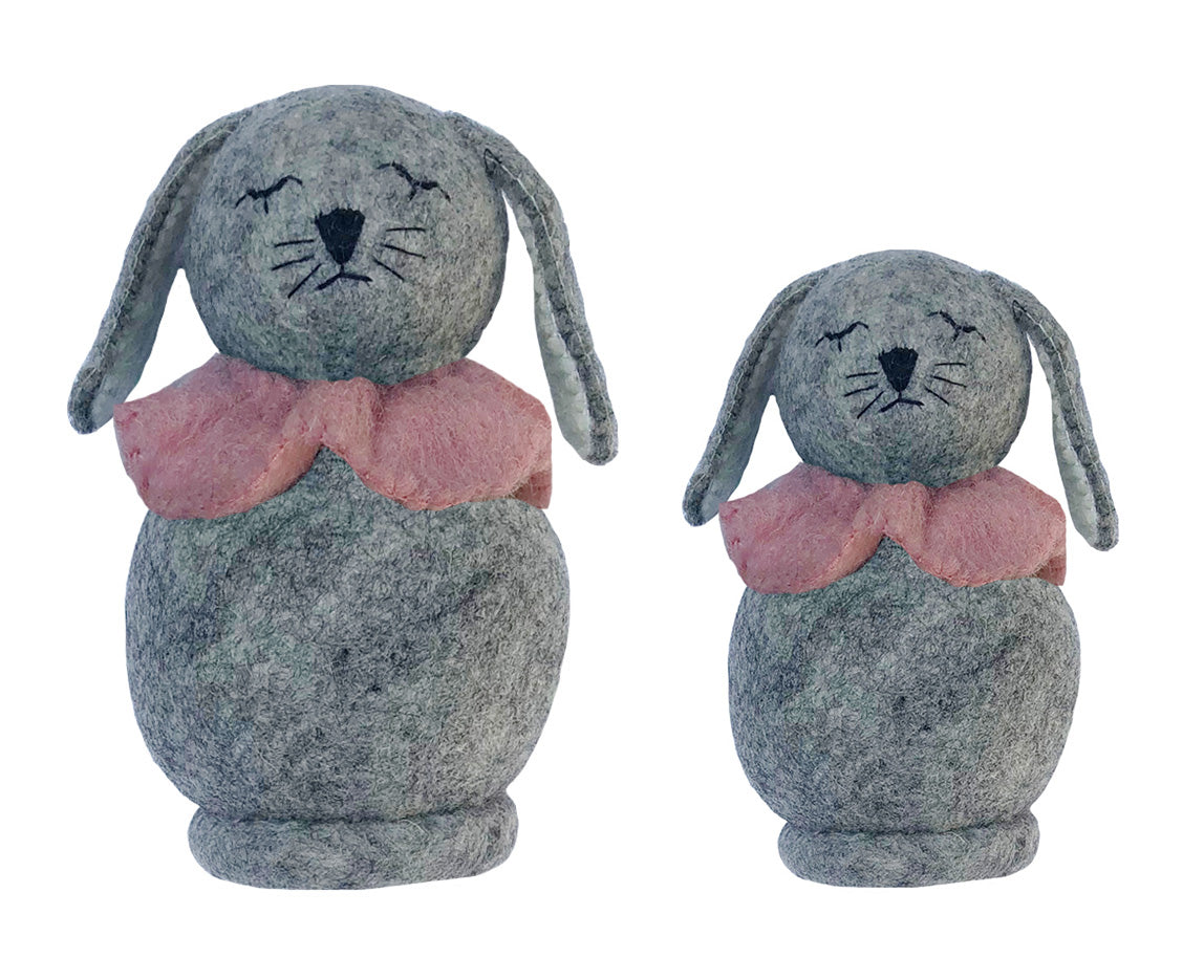 Grå kanin til leg og pynt - Gamcha - Small (16 cm)