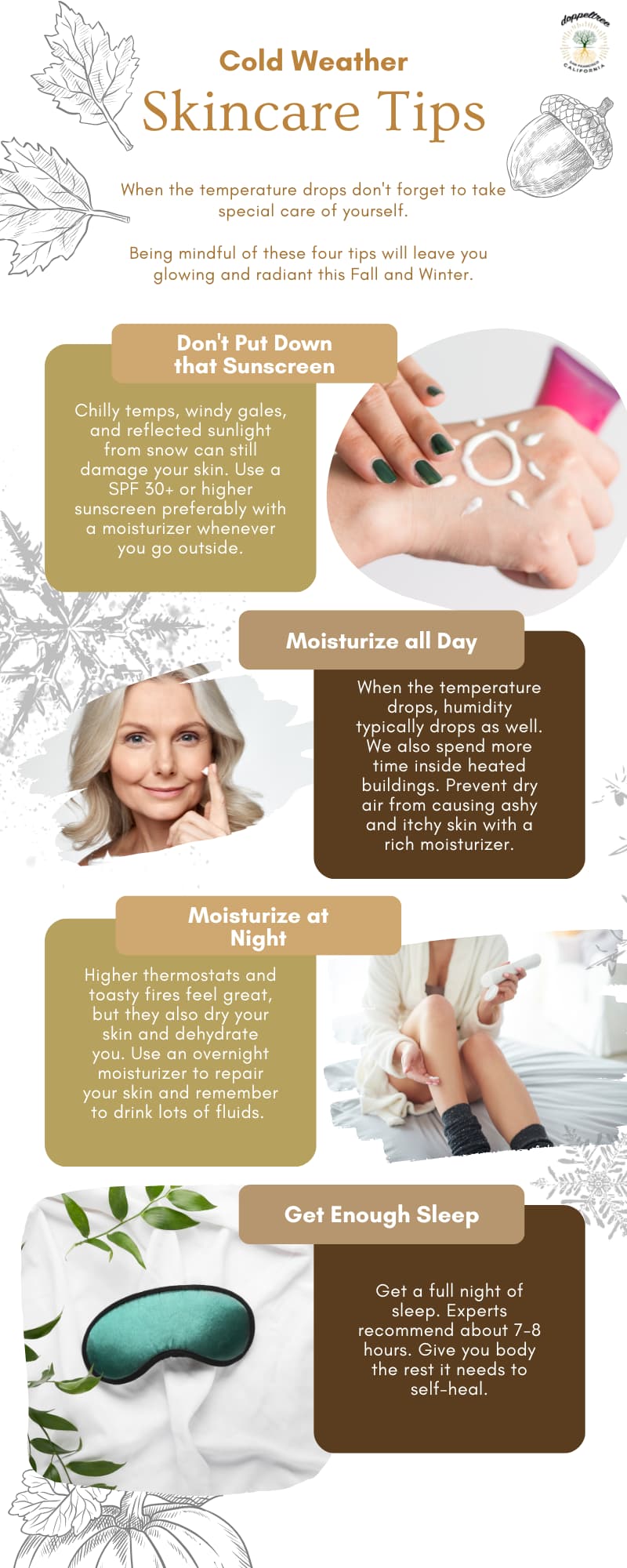 cold weather skincare tips infographics - doppeltree