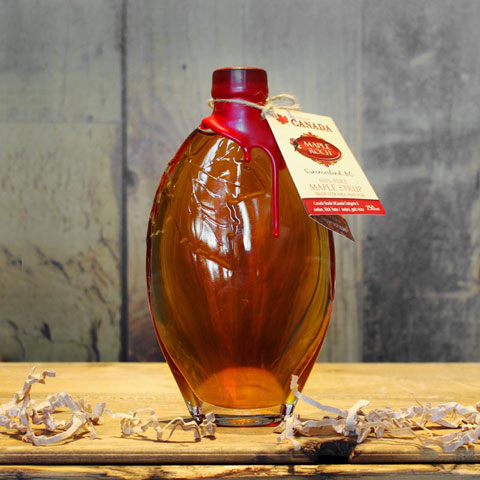 maple syrup in a glass bottle