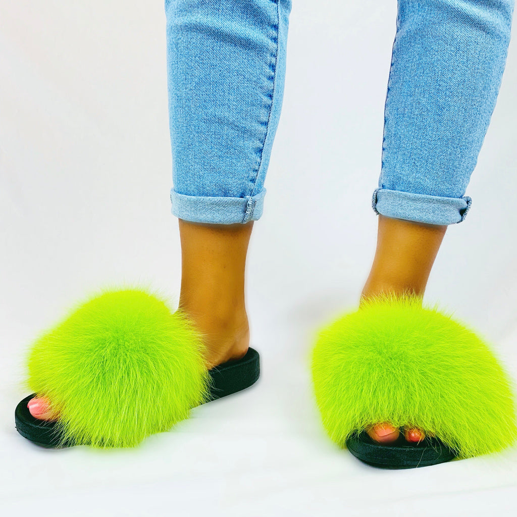 lime green fur slides