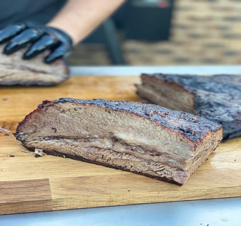 Smoked brisket ready to serve