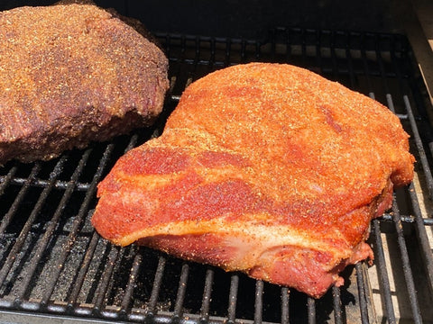 Pork shoulder on the BBQ