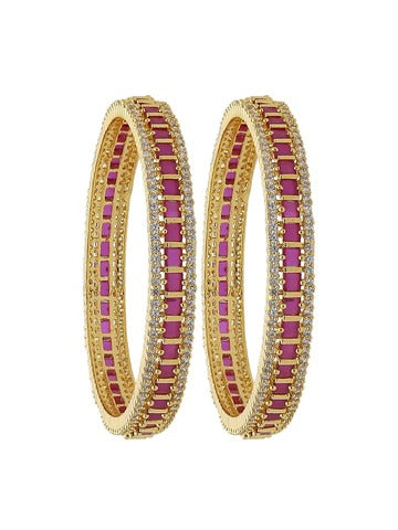 Cz Ruby Gold-Plated Bangles