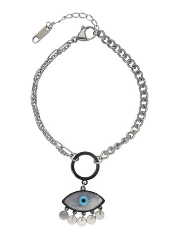 Adorable Evil Eye Rhodium Bracelet