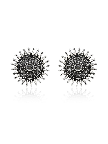 Silver Finish Oxidised Studs