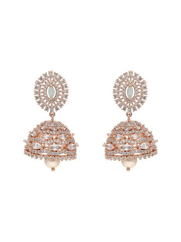 Diamond Jhumka Rose Gold Earrings