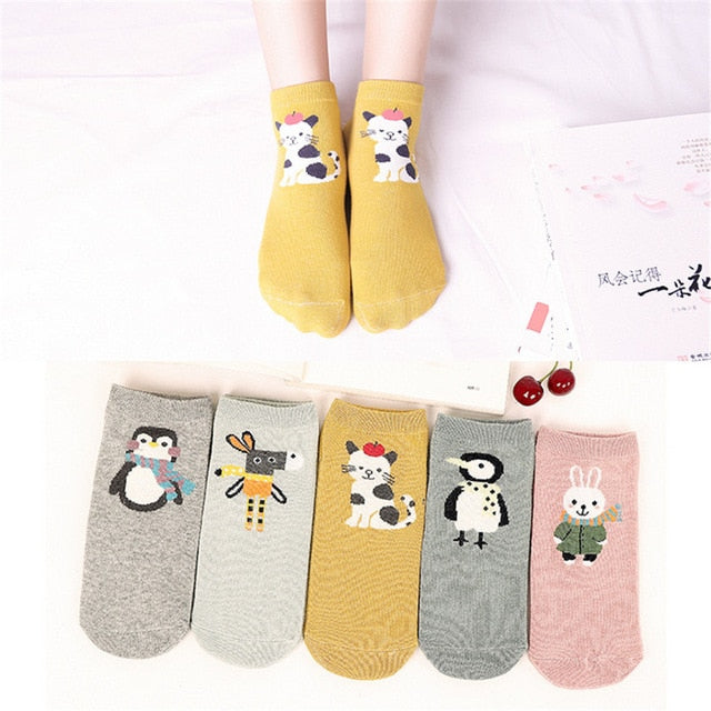 Cute Animal Character Kids Cotton Socks (5 pairs) – UnicornTop.com