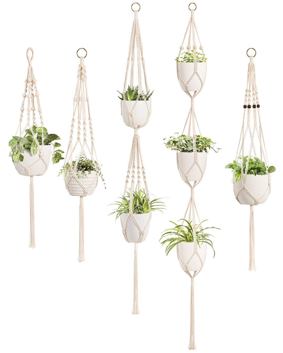 5 Pack Different Designs Handmade Wall Hanging Planter | Timeyard