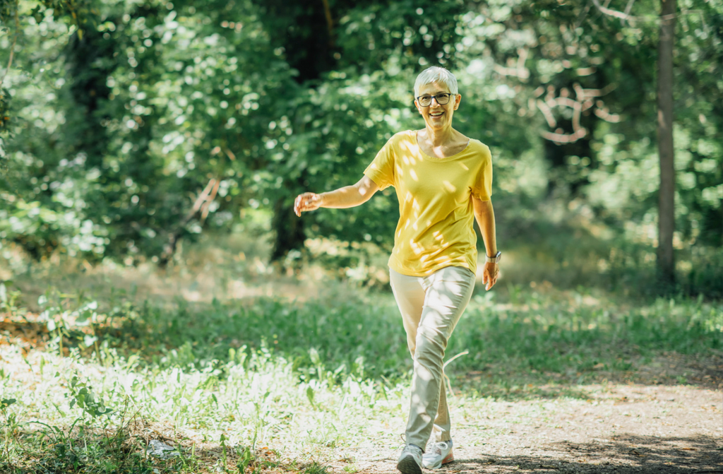 Mature woman exercising