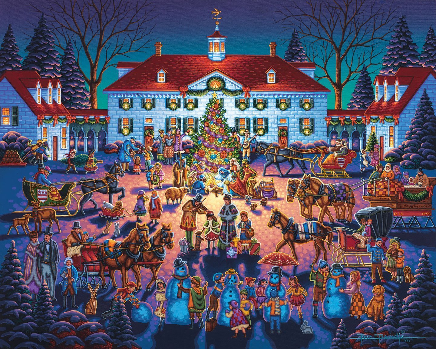 Mount Vernon Christmas Poster Print Dowdle Folk Art