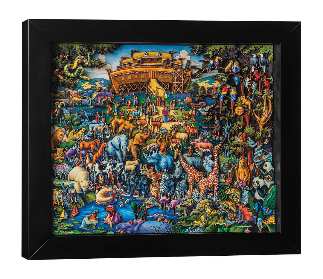 Noah's Ark is a colorful and contemporary needlepoint Christmas