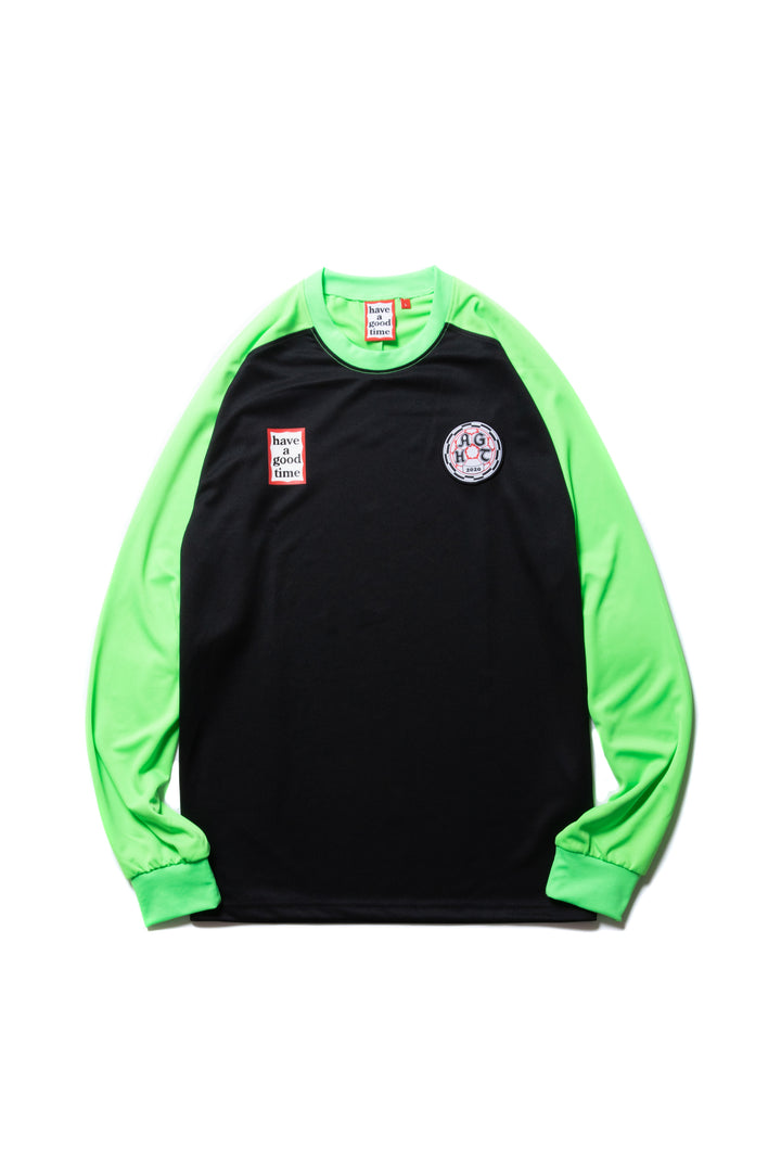 black and neon green jersey