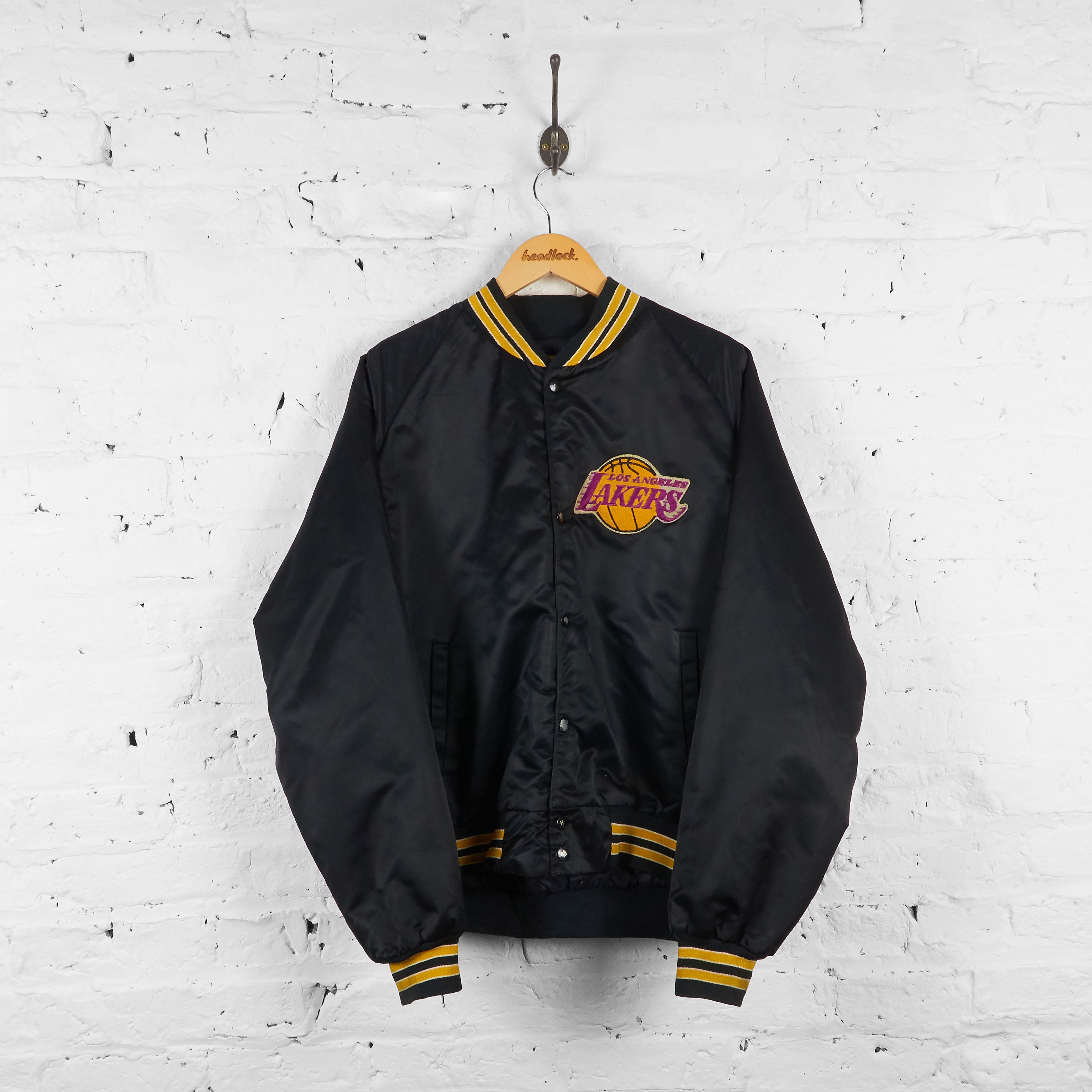 vintage lakers bomber jacket