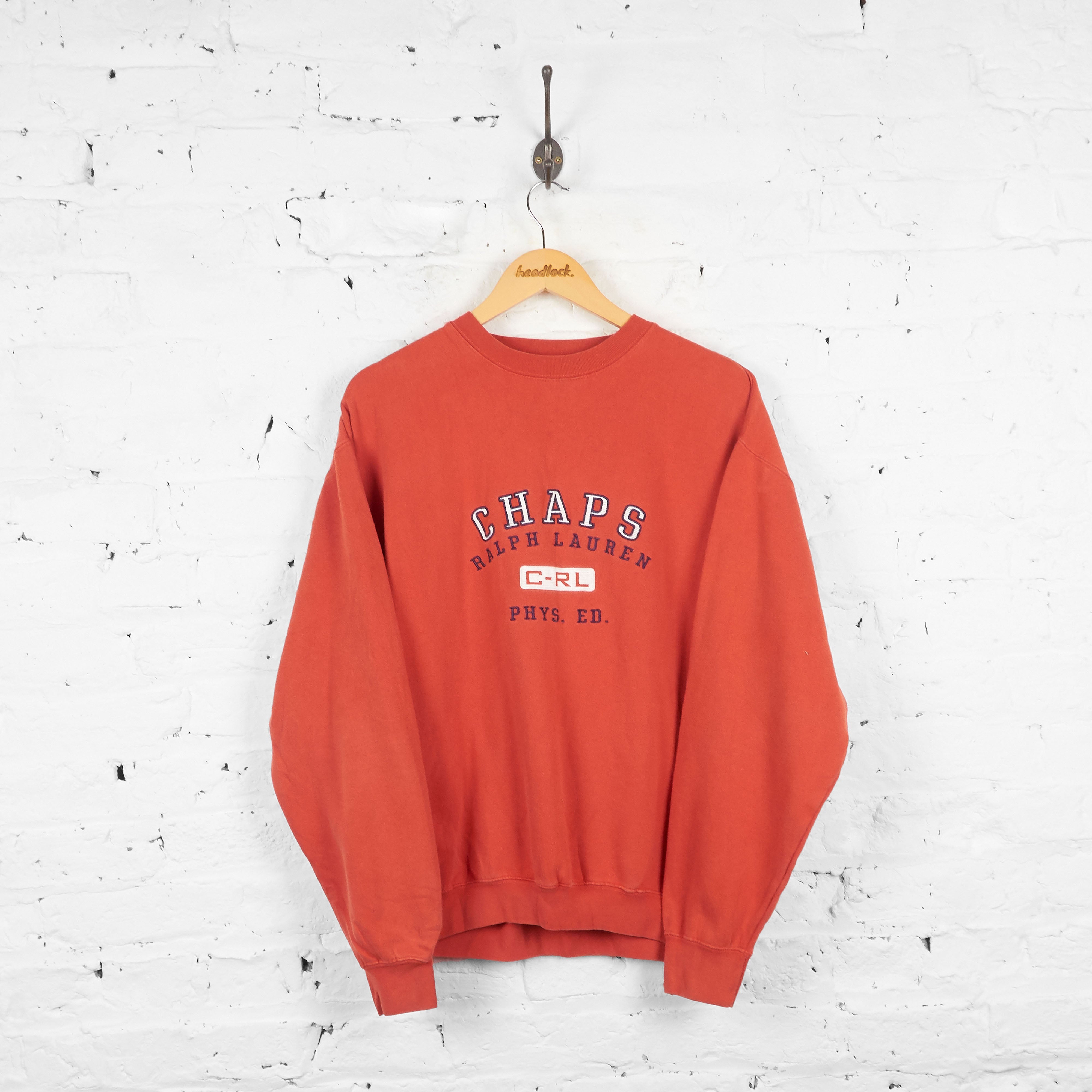 chaps ralph lauren orange sweatshirt