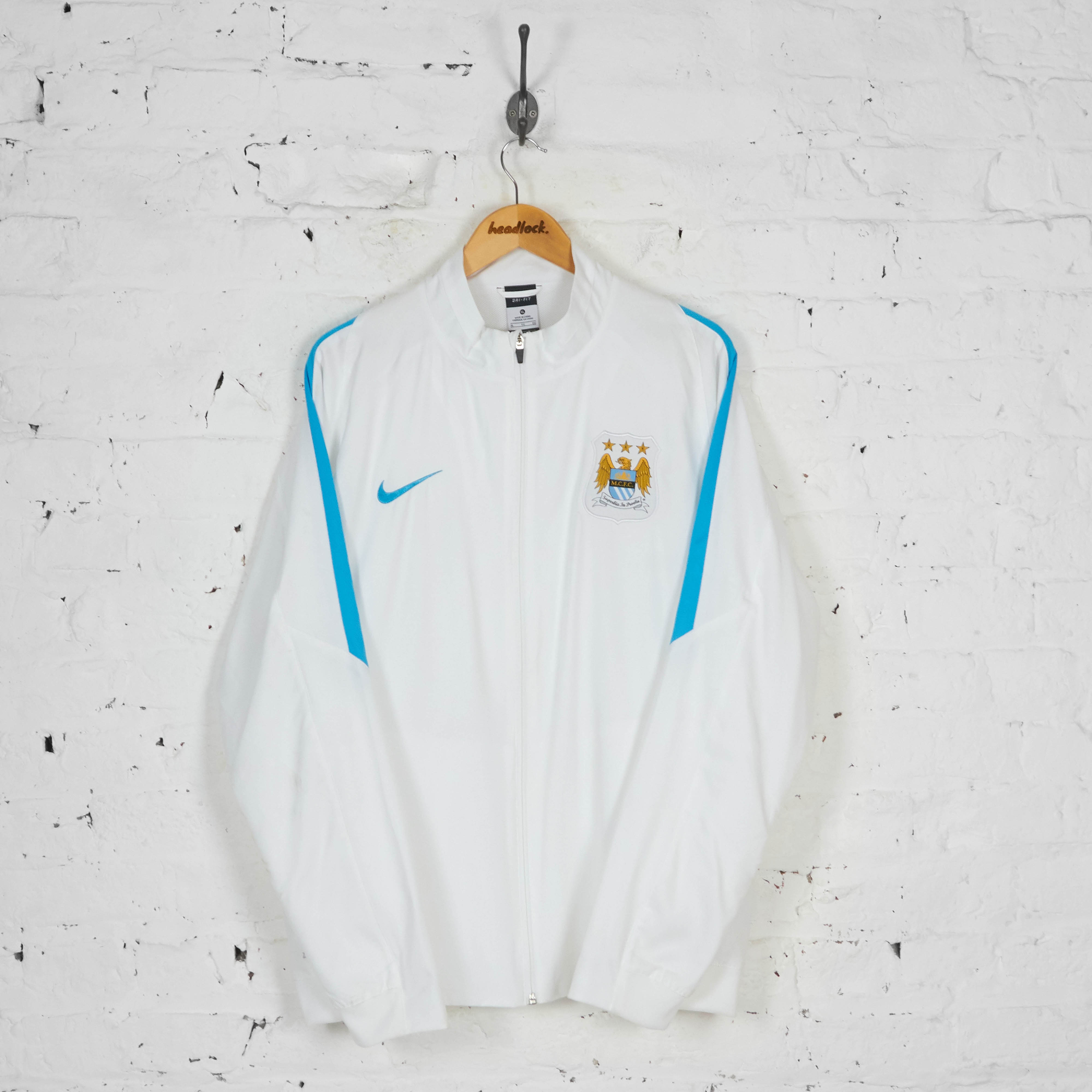 Manchester City Nike Tracksuit Top Jacket - White - – Headlock