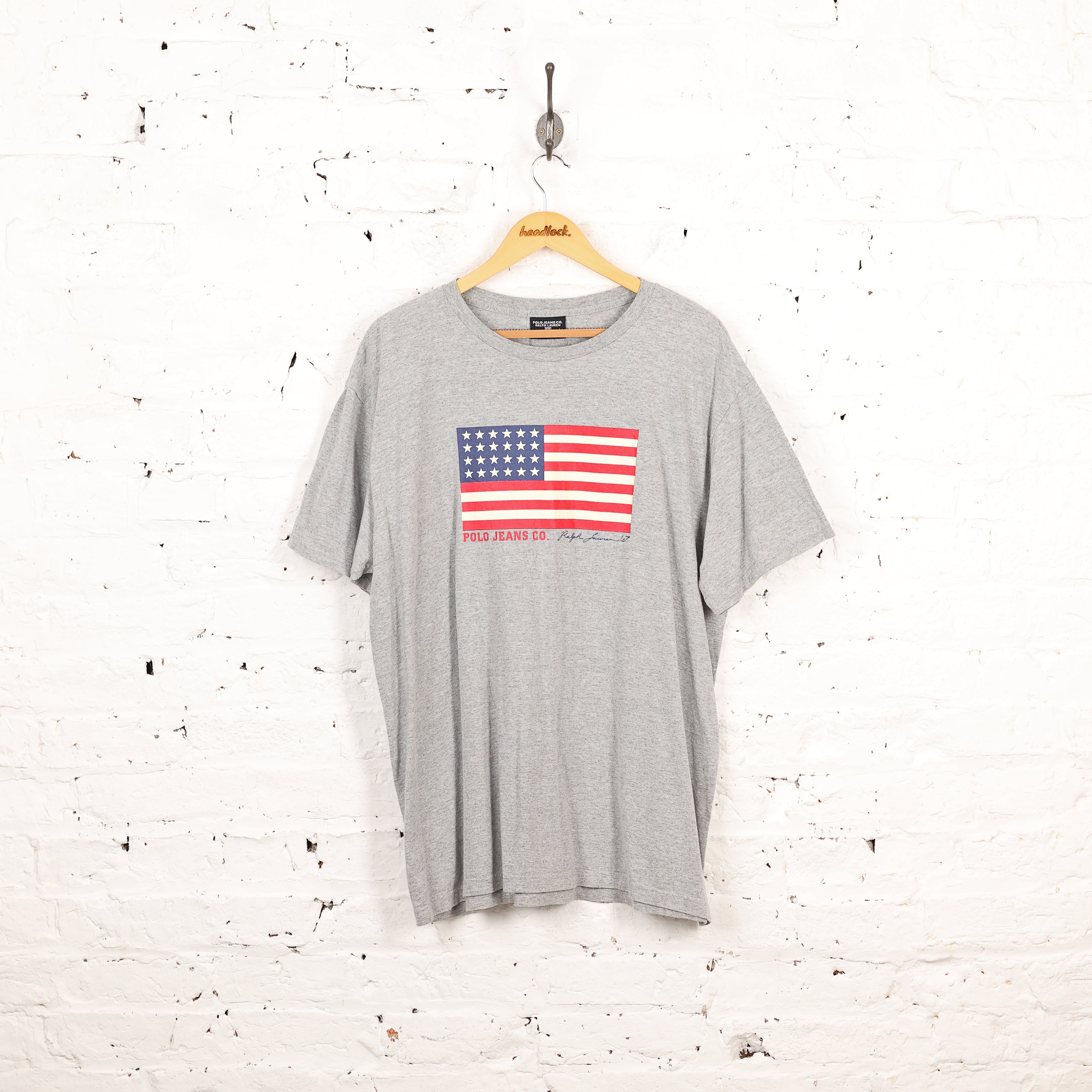 Ralph Polo Jeans American Flag T Shirt - Grey – Headlock
