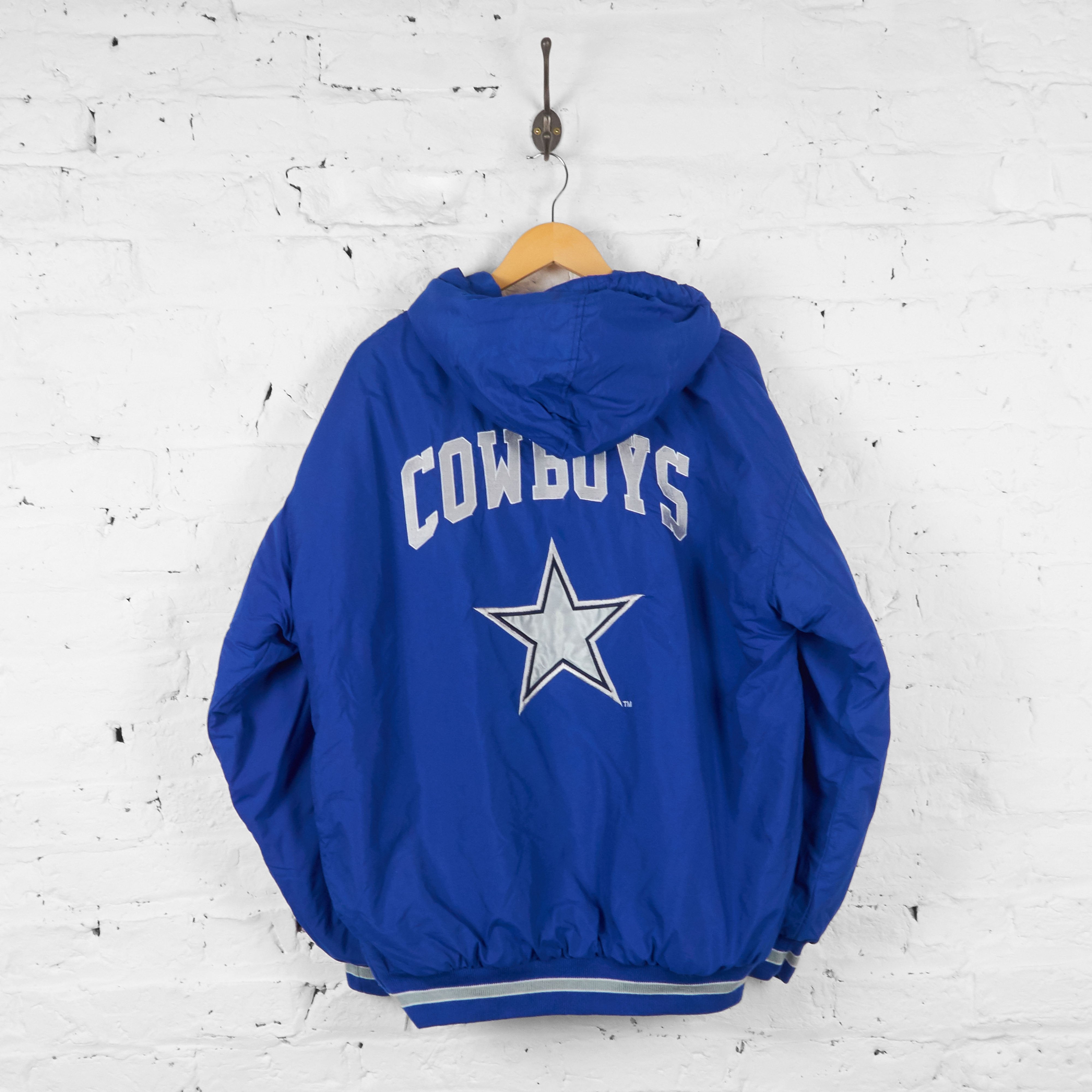 Vintage Dallas Cowboys Jacket XL 90s Blue Apex One Insulated NFL R24857