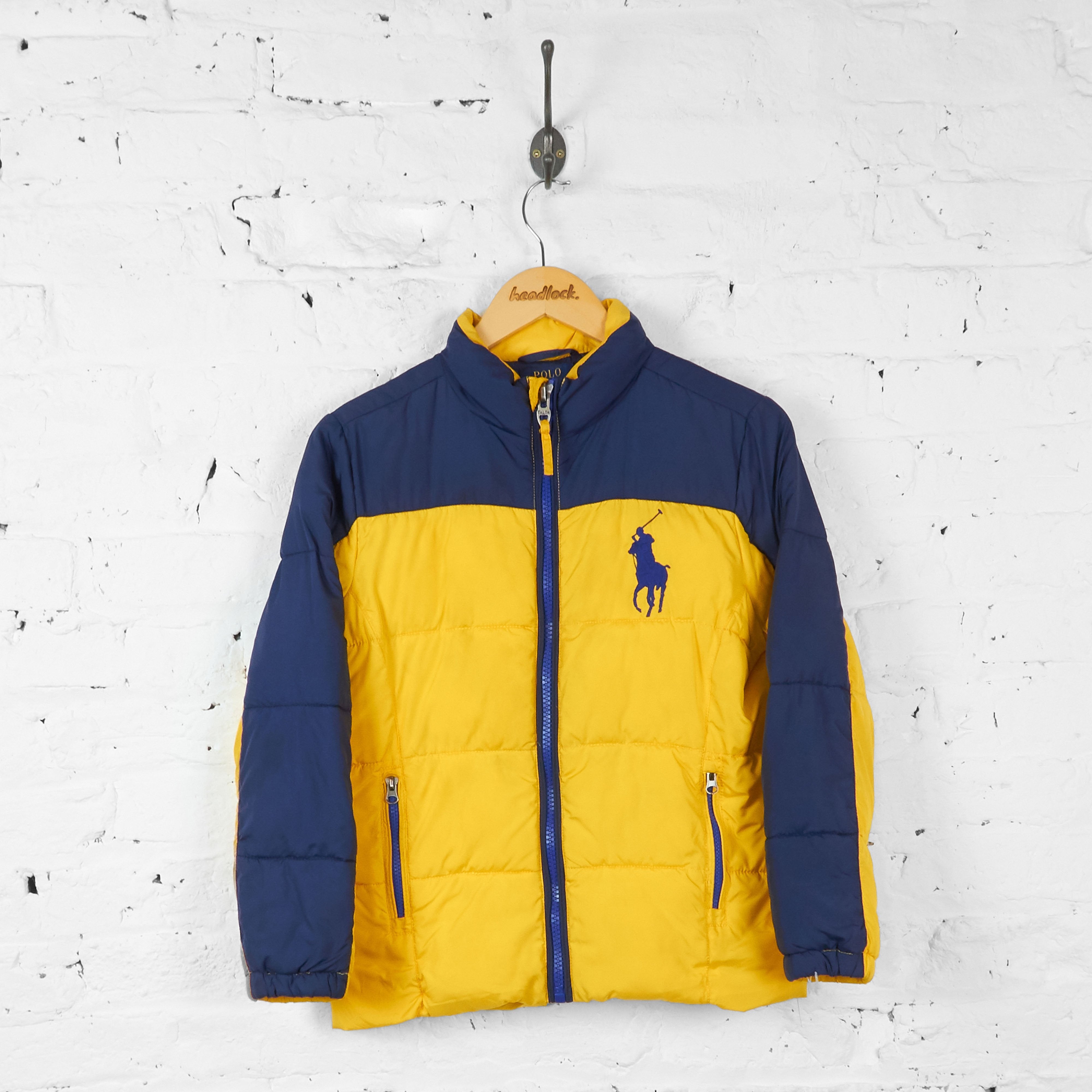 Kids Ralph Lauren Quilted Puffa Jacket Coat - Yellow - M Boys – Headlock