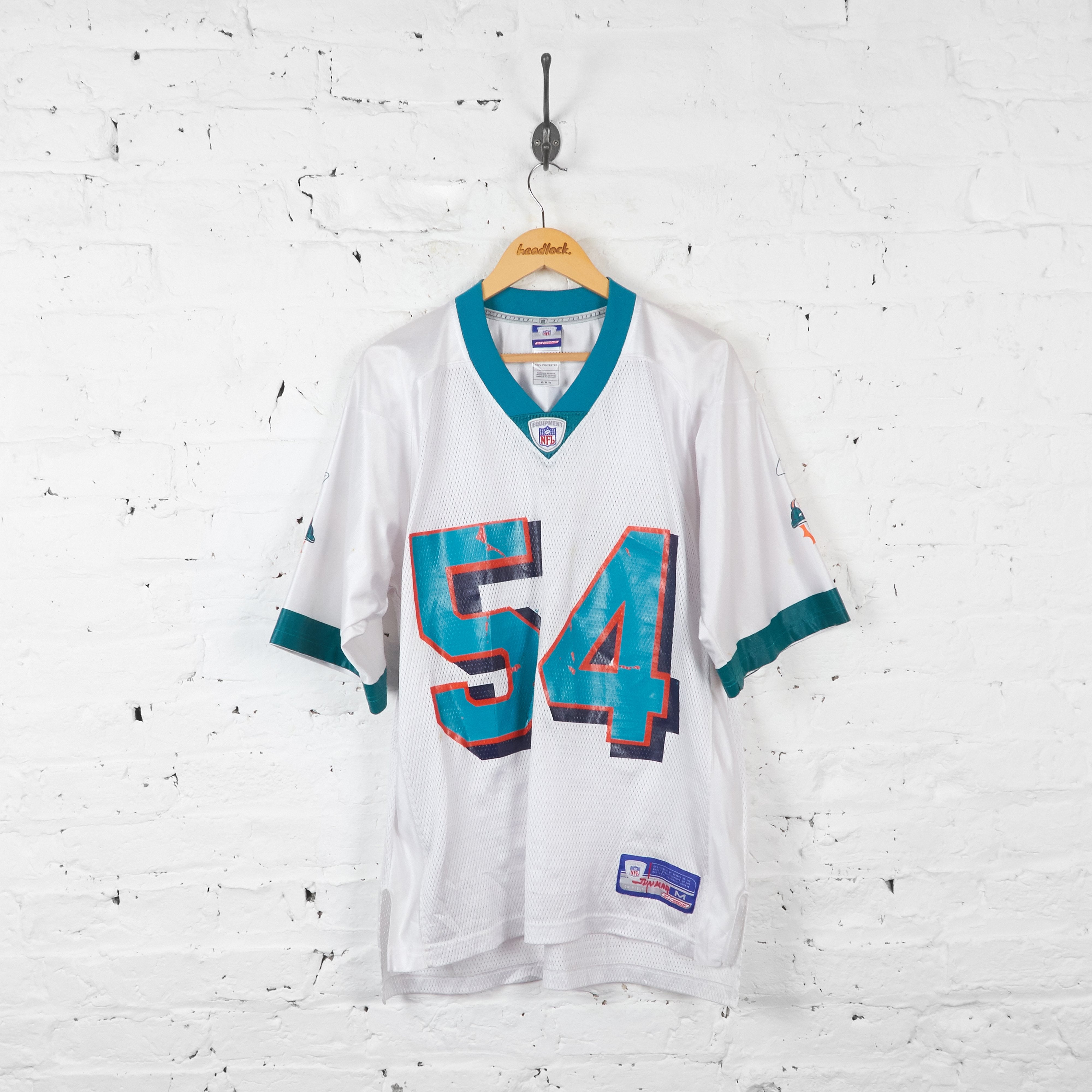 #75 ERECK FLOWERS MIAMI DOLPHINS GAME USED NIKE JERSEY W/ SHULA PATCH SZ 48