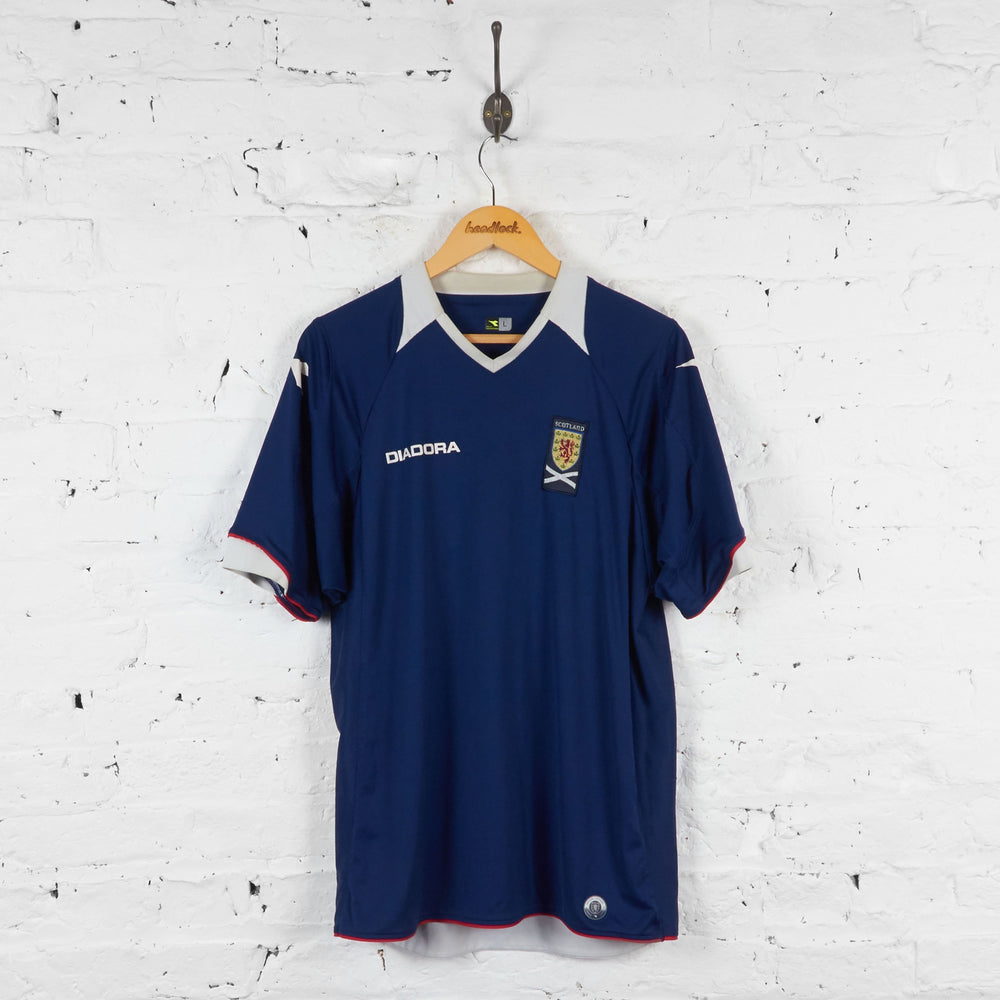 Scotland 2008 Diadora Home Football Shirt - Blue - L - Headlock