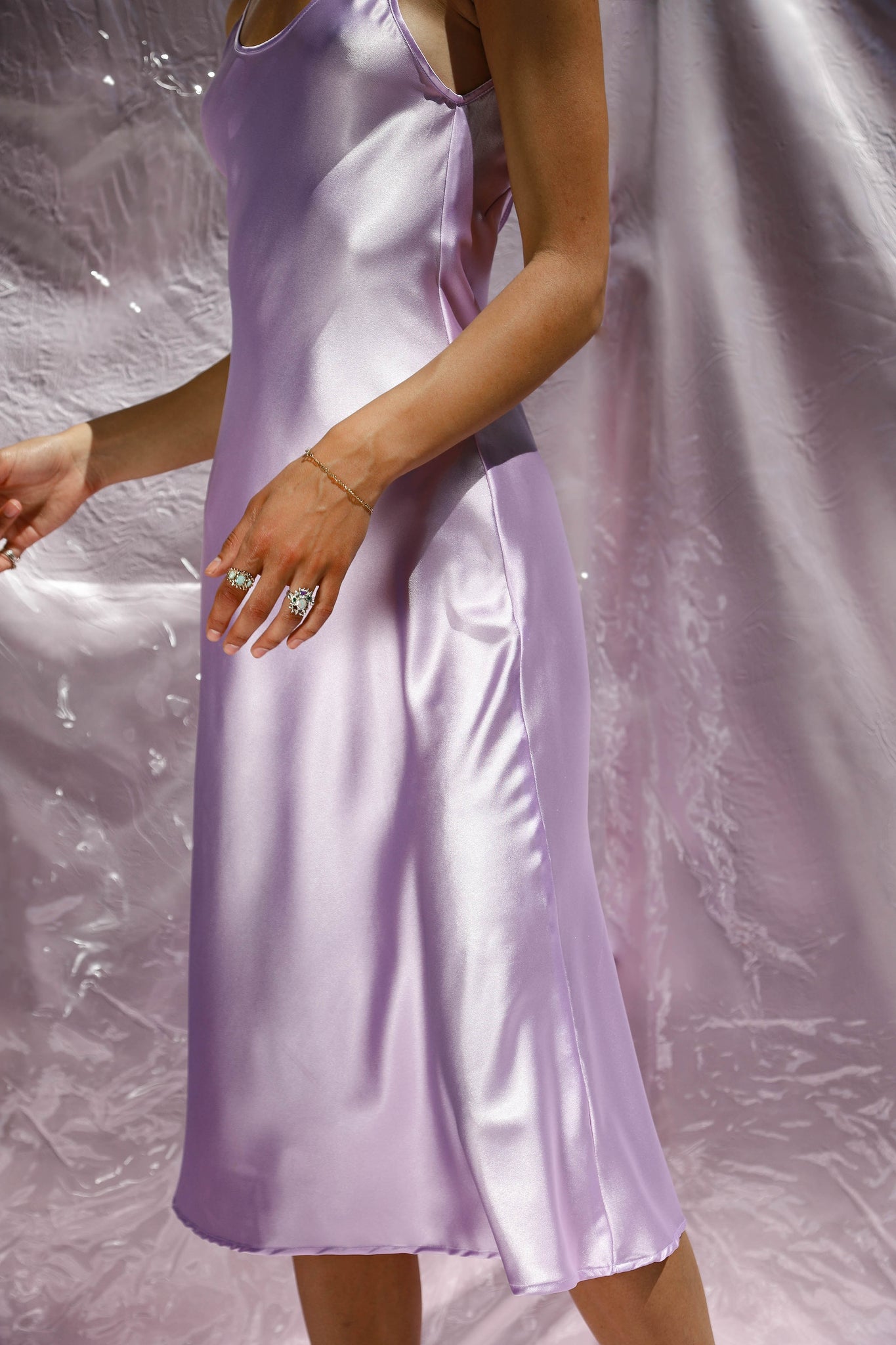 lilac slip dress