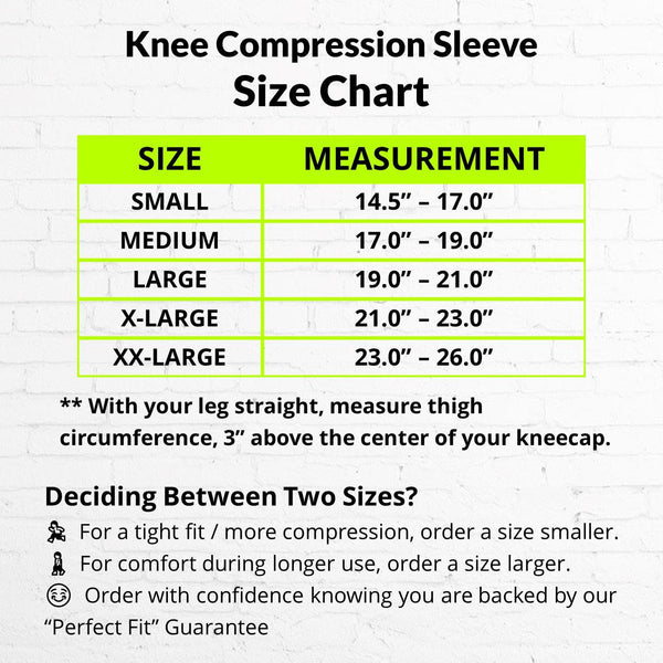 Premium Knee Compression Sleeve Size Chart - Crucial Compression