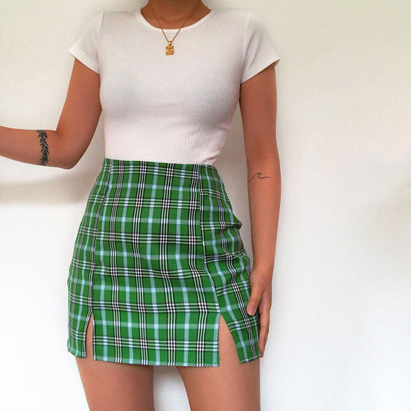 plaid skirt