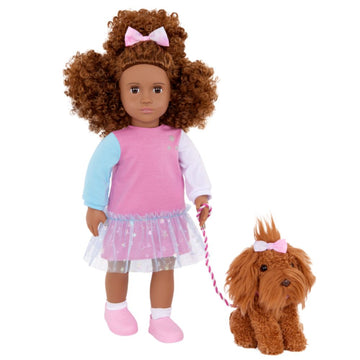 Our Generation Natalia & Nillie 18 Doll & Pet Training Set 