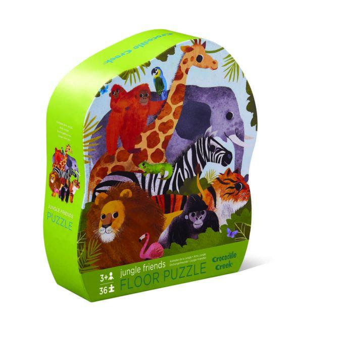 Crocodile Creek SHaped Box Puzzle Jungle Friends 36pc - The Toy Wagon