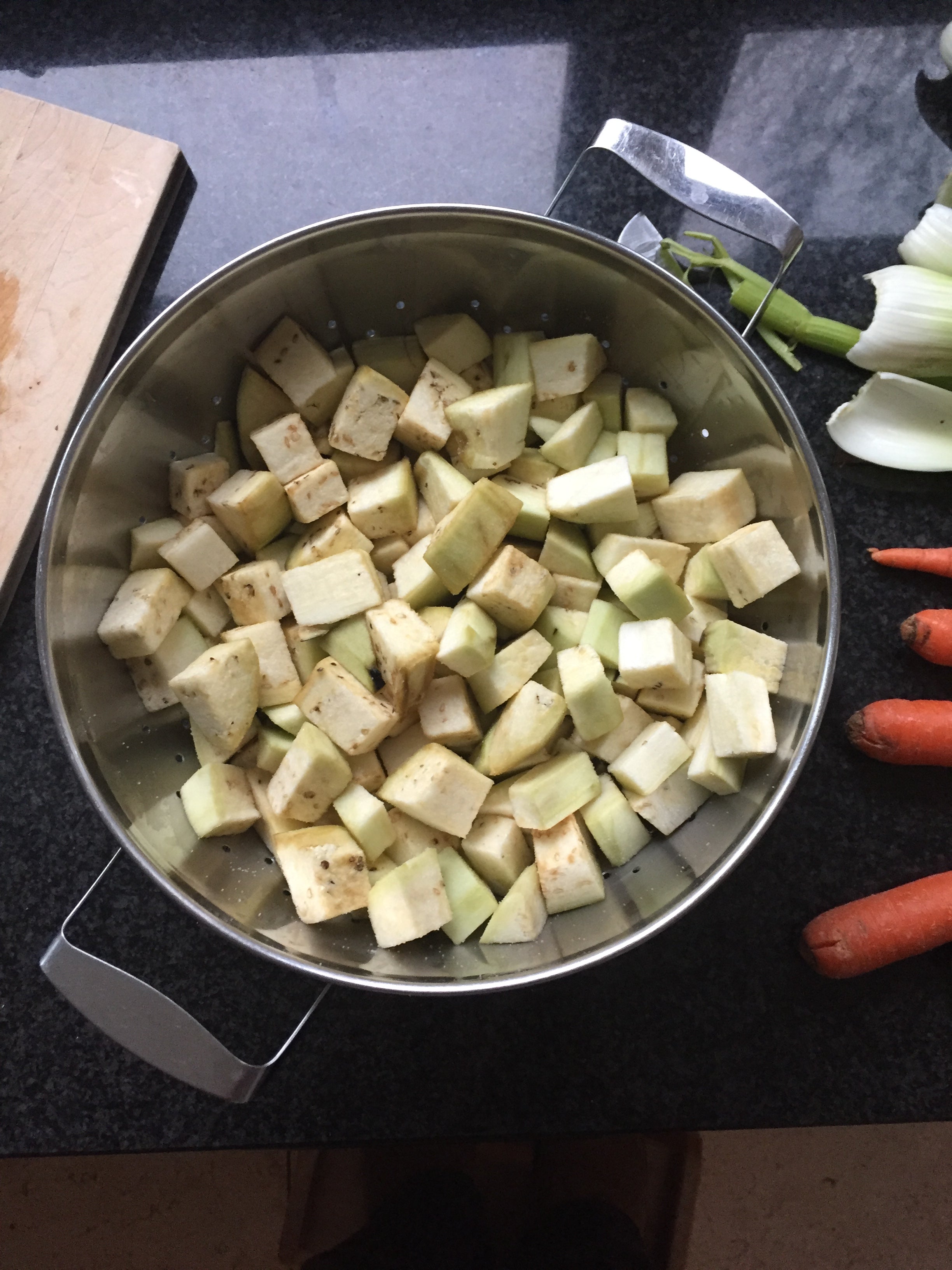 To remove bitterness salt eggplant and let drain