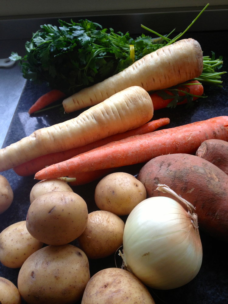  Onion, zucchini, carrots, potato &amp; sweet potato are the base of the soup, but all veggies welcome 