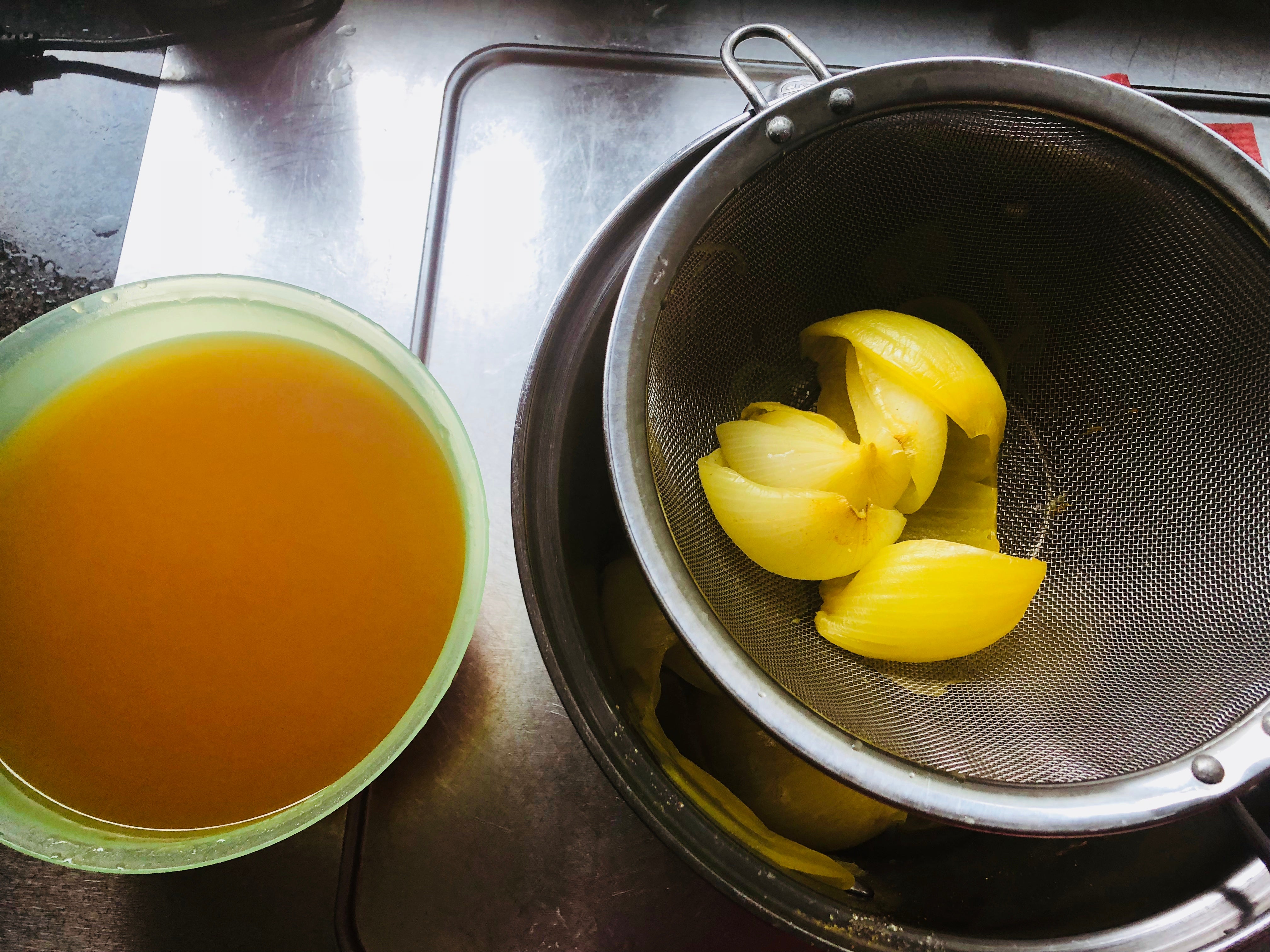 Broth made with Dr. Ayala's Magic Spice and onions