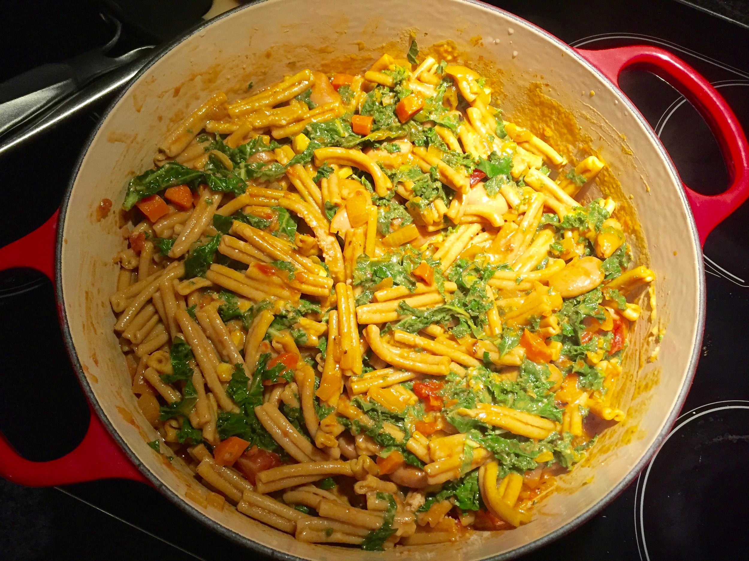  Let kale wilt in the warm pot 