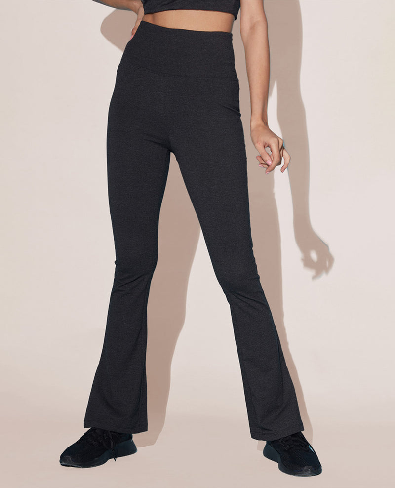 Women High Waist Cotton Side Slit Flared Pants – Kica Active