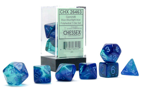 Gemini Blue-Blue 7-dice set