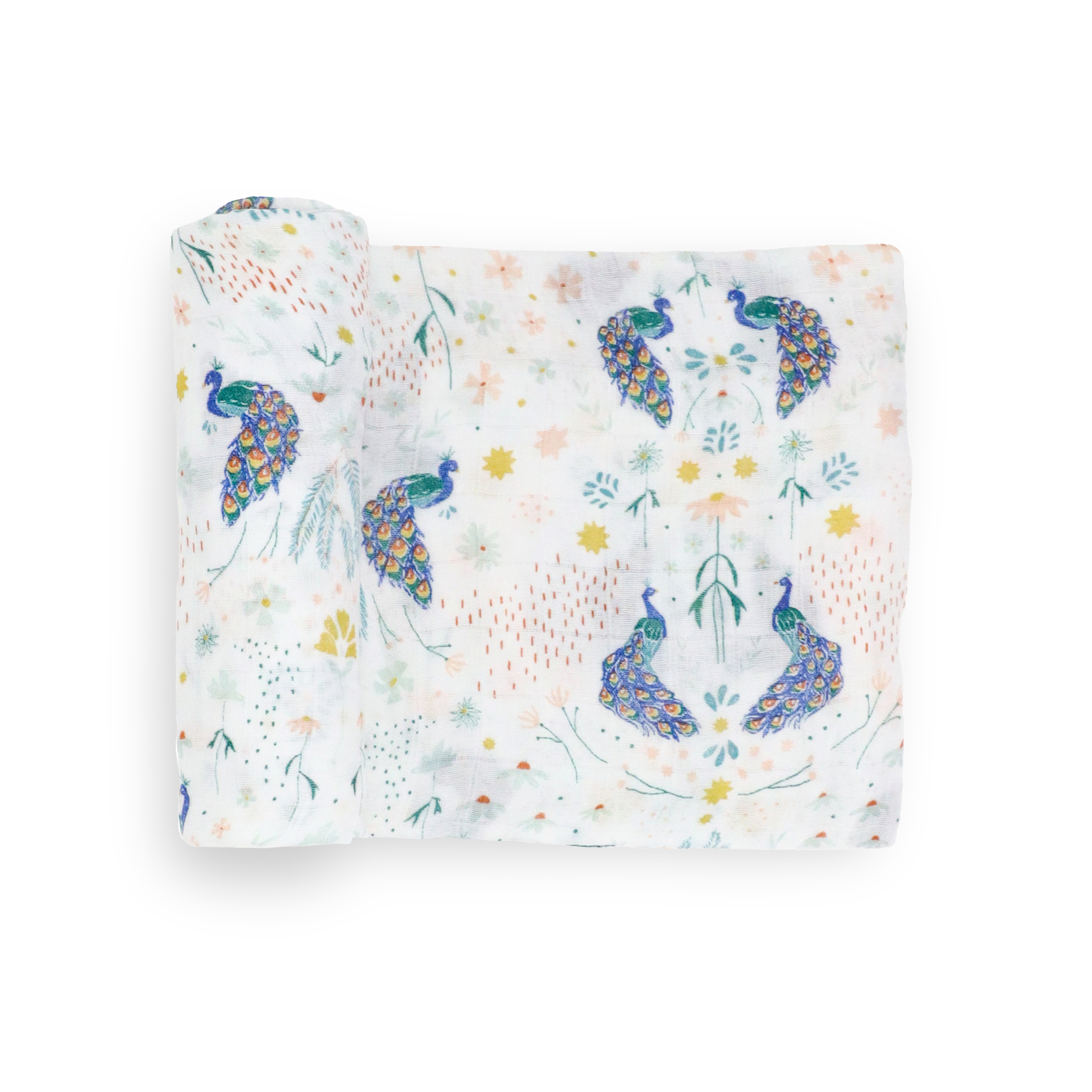 Deluxe Muslin Swaddle Blanket - Peacock - Little Unicorn Canada product image