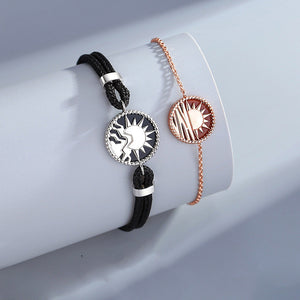 Magnetic Heart Sun Moon Couple Bracelet