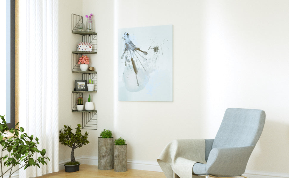 Love-KANKEI Leaf Design Corner Shelf Wall Mount of 5 Tier Weathered Grey