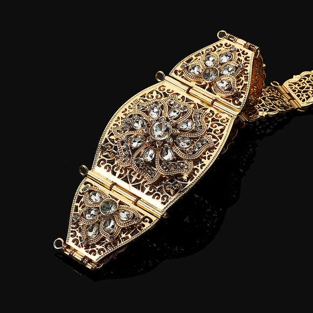 Abaya Sash Long Chain Drip Shaped Rhinestone Bride Jewelry Wedding Gift