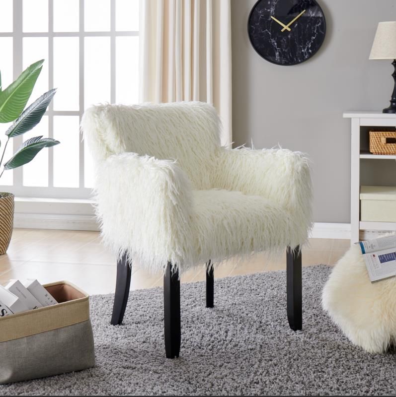 Faux Sheepskin Tub Chair White